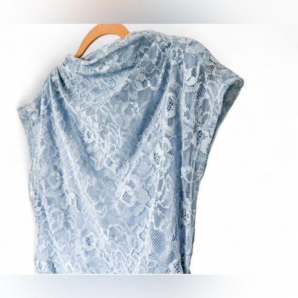 Anthropologie The Maya Ruched Cowl-Neck Dress: Lace Edition Blue Women’s - Large - Picture 6 of 16